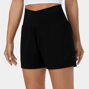 In My Feels High Waisted Crossover Side Pocket Shorts